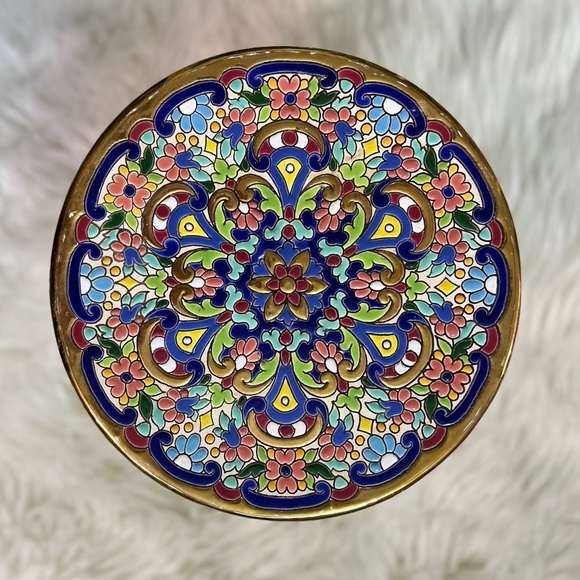 Vibrant [Sevillarte] Hanging 9" Plate <Hecho En Espana> Signed Art + 24 KT. GOLD - Picture 12 of 13